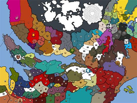 Campaign Map & Starting Factions for Total War THREE .